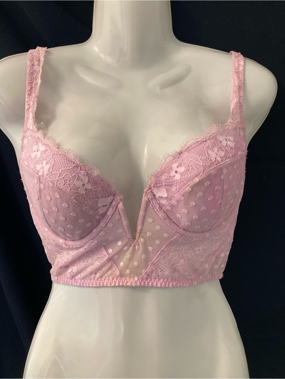 Victoria’s Secret Dream Angels Pink Longline Lace Bra 32DD
